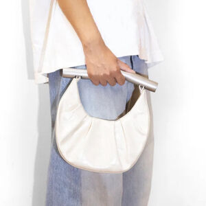 NWT Puppets and Puppets Smashed Handle Hobo Bag In Swan Egg